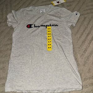 Champion Women's Light Gray Short Sleeve Tee